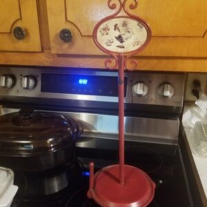 Red Metal Paper Towel Holder